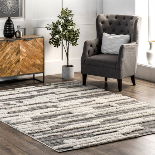 NuLOOM kaira high low textured shaggy striped area rug