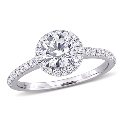 Created Forever 1 1/3ct tw lab-grown diamond halo engagement ring in 14k white gold