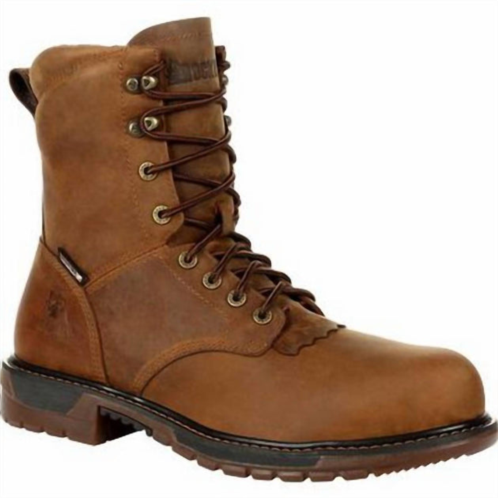 Rocky mens original ride flx composite waterproof lace up western boot - medium width in brown