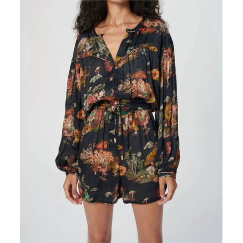 CHUFY long sleeve bamboo playsuit in magic mushroom black