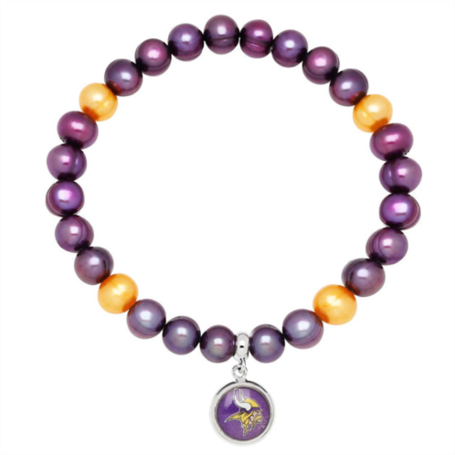 Honora minnesota vikings stretch pearl bracelet in purple