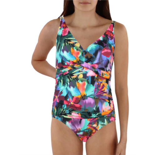 POLO RALPH LAUREN womens printed underwire one-piece swimsuit