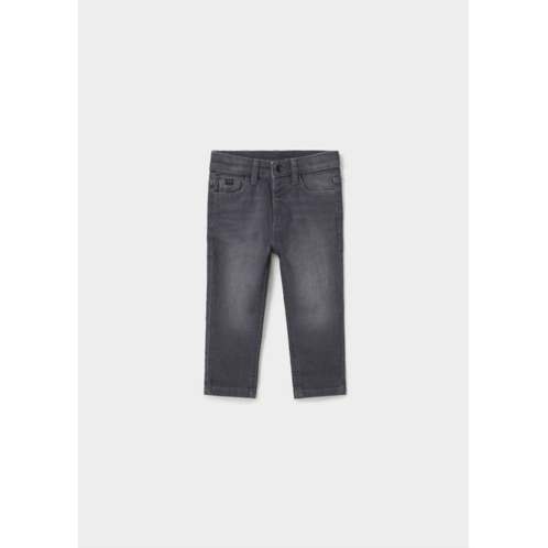 Mayoral baby boy soft denim pants in dark grey