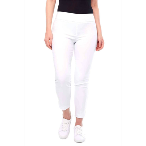 Up! solid slim ankle pant in white