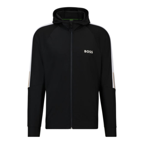 BOSS x matteo berrettini regular-fit zip-up hoodie with signature-stripe artwork