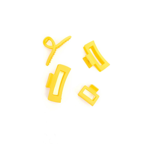 123 Amore womens claw clip set in lemon