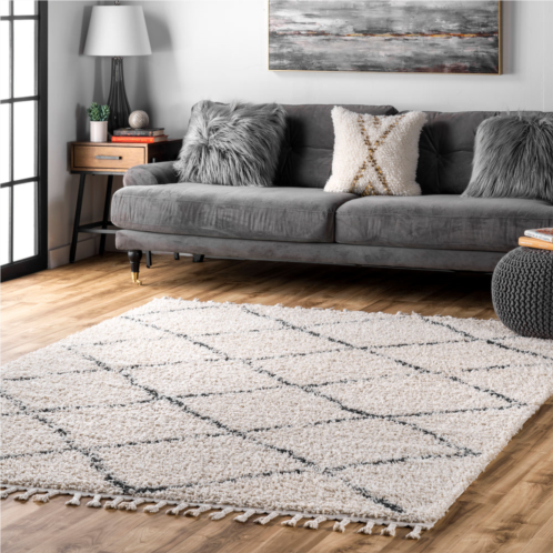 NuLOOM jessie moroccan lattice tassel area rug