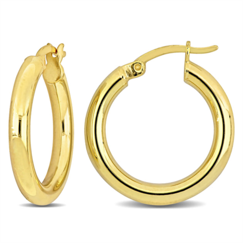 Mimi & Max 20x3mm round hoop earrings in yellow plated silver