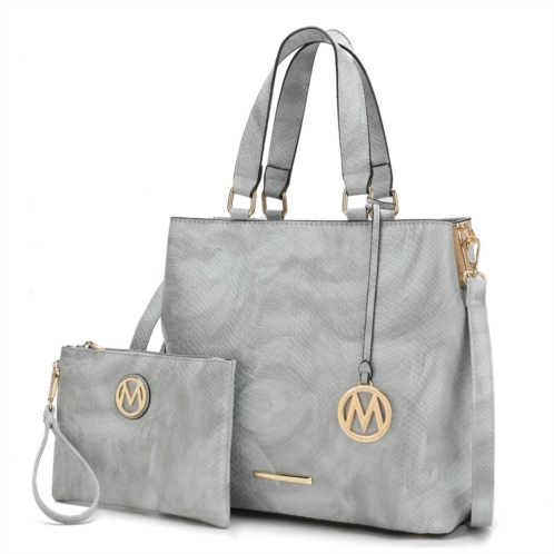 MKF Collection By Mia K. beryl snake-embossed vegan leather womens tote bag with wristlet