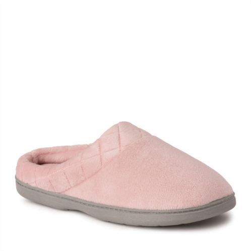 Dearfoams womens darcy quilted cuff velour clog slipper