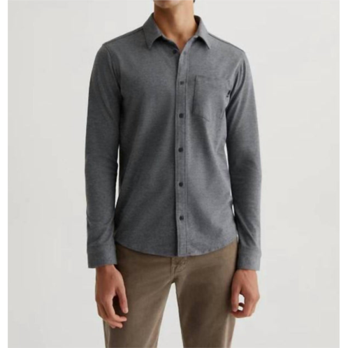 AG Jeans mason shirt in heather charcoal grey