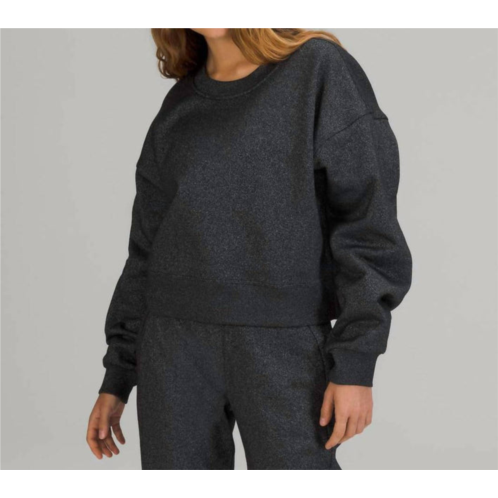 Lululemon perfectly oversized crop crew sweatshirt in black spark