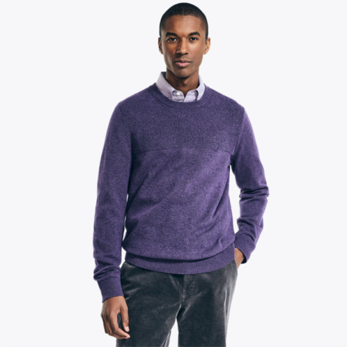 Nautica mens sustainably crafted textured crewneck sweater