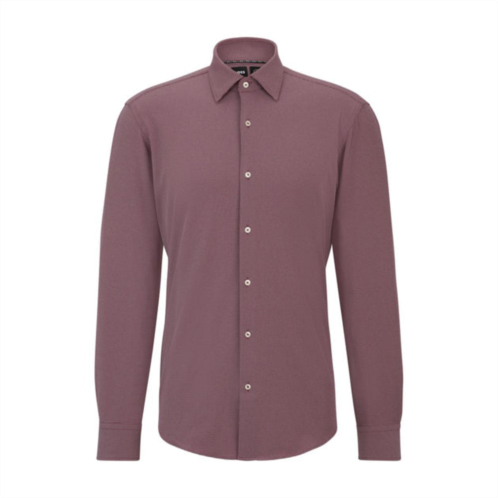 BOSS regular-fit shirt in structured performance-stretch fabric