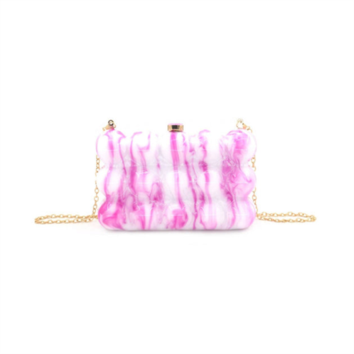 BC Handbags womens acrylic clutch in fuchsia