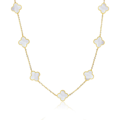 The Lovery small mother of pearl clover necklace