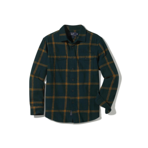 Grayers vintage slub twill shirt in green spruce gold