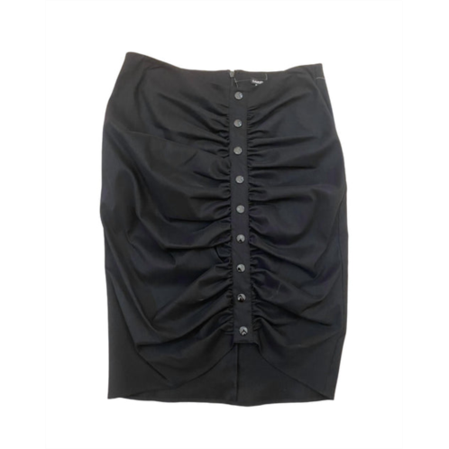 Samuel Dong pencil skirt with snaps in black