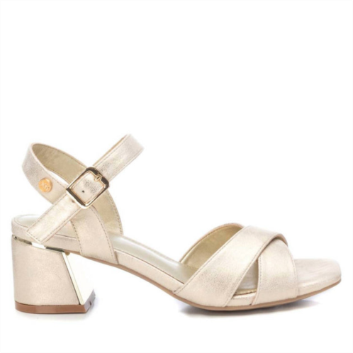 Xti womens block heel sandals in gold