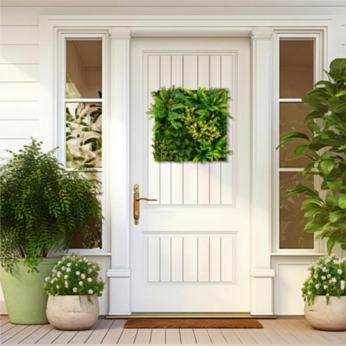 Hivvago 20 x 20 3d hanging greenery hedge with 11 types of mixed faux plants for indoor outdoor