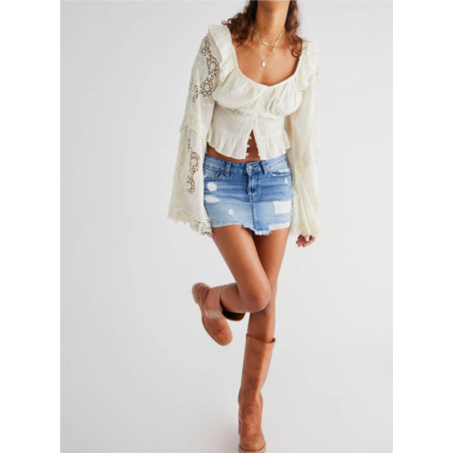 Free People out of ordinary denim mini skirt in vintage blue