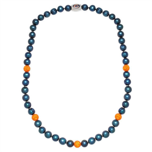 Honora chicago bears pearl & crystal necklace in blue