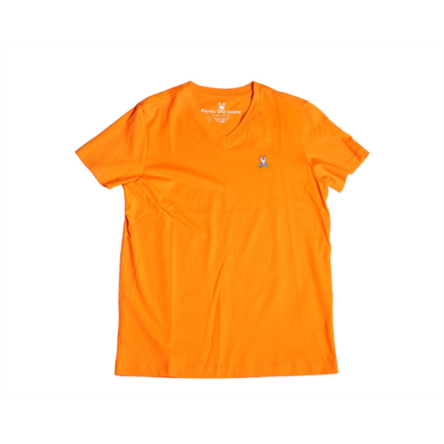 Psycho Bunny classic v-neck brilliant orange tee shirt b6u100q1pc-bog