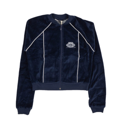 Visitor on Earth velour sweatshirt - navy blue