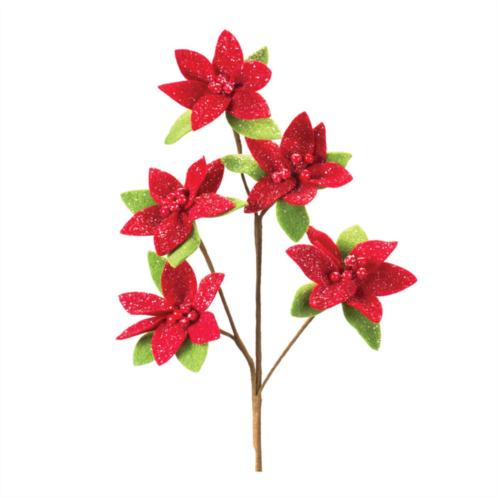 HouzBling poinsettia spray (set of 6) 26h polyester