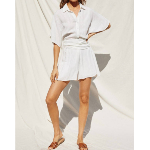 DRESS FORUM fairytale short sleeve romper in ivory