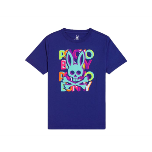 Psycho Bunny kids hudson multicolor sapphire blue tee shirt b0u209s1pc-sph