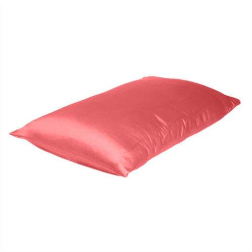 Homezia coral dreamy set of 2 silky satin queen pillowcases