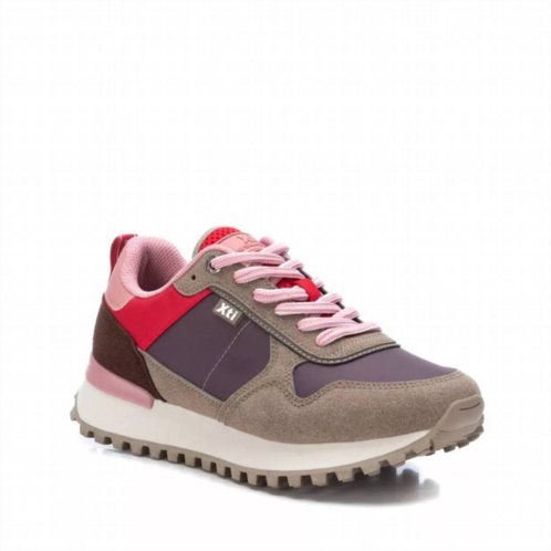 Xti womens lace-up sneakers in purple