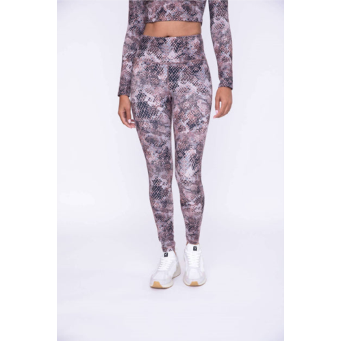 Mono b high-waisted leggings in dusty snake print