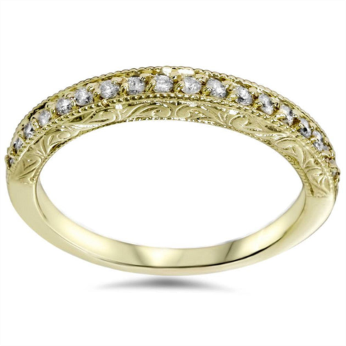 Pompeii3 1/2ct yellow gold diamond vintage wedding ring 14k