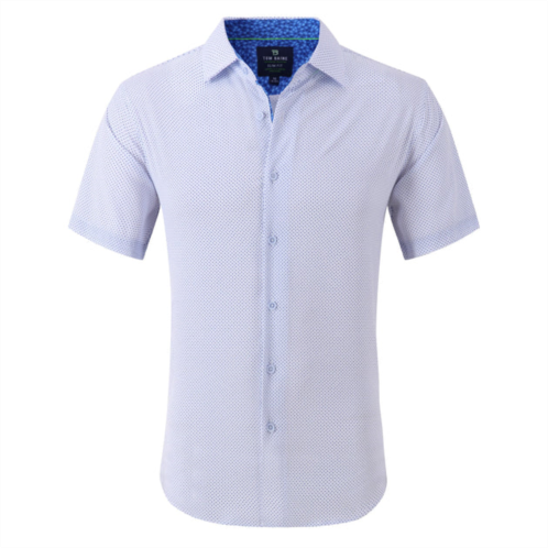 Tom Baine slim fit performance short sleeve geometric button down