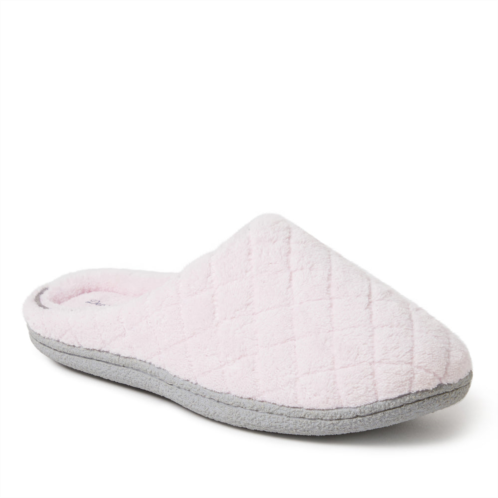 Dearfoams womens leslie quilted microfiber terry memory foam clog slipper