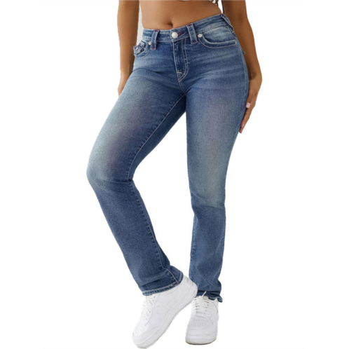 True Religion billie womens mid-rise stretch straight leg jeans