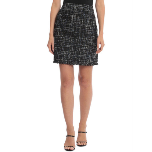 Bagatelle womens tweed metallic mini skirt