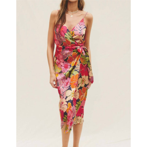 DRESS FORUM hawaiian print wrap dress in multi