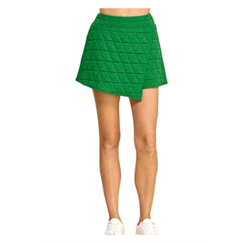 TCEC quilted skort in kelly green