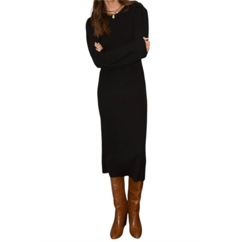 GREYLIN honor sweater knit midi dress in blk