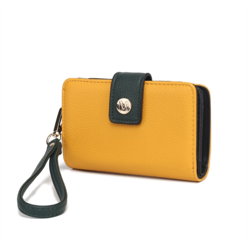 MKF Collection By Mia K. shira color block vegan leather womens wallet with wristlet by mia k