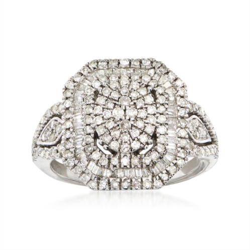 Ross-Simons round and baguette diamond multi-level ring in sterling silver