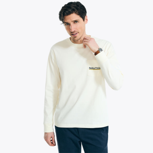 Nautica mens 1983 long-sleeve graphic pocket t-shirt