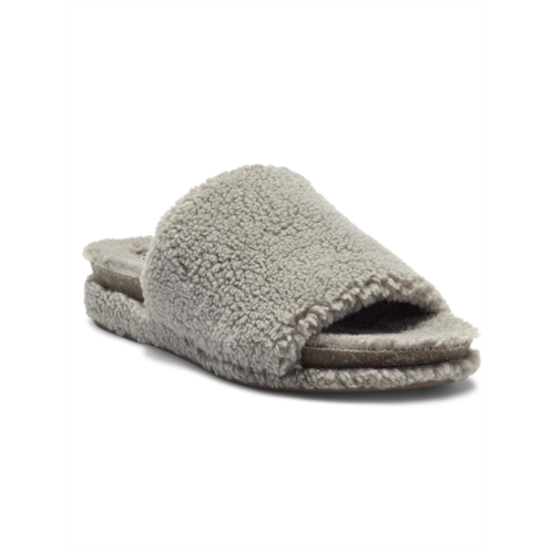 Lucky Brand gadini womens faux fur open toe fleece slippers