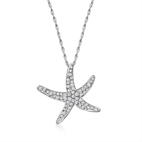 Ross-Simons diamond starfish pendant necklace in sterling silver