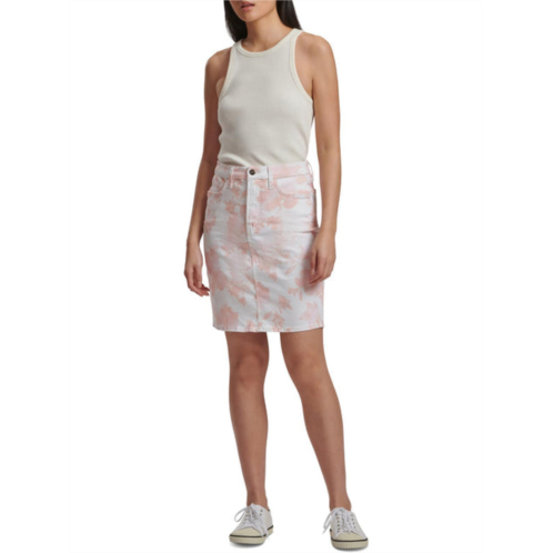 Jen7 womens tie-die mini pencil skirt