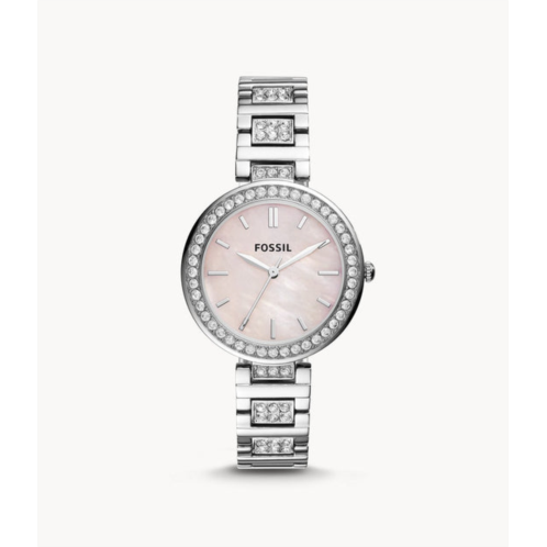 Fossil womens karli three-hand, stainless steel watch