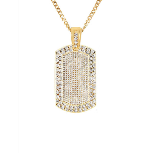 Stephen Oliver 18k gold cz tag necklace